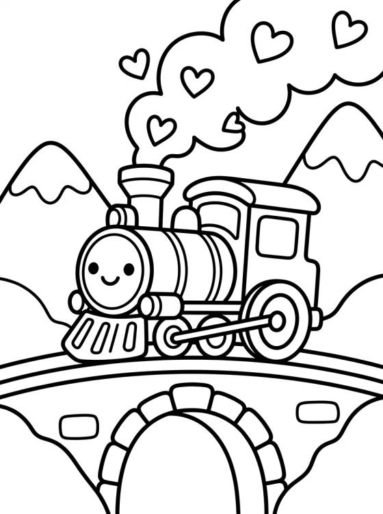 Desenho de Tren paseando por las montañas para colorir e imprimir grátis