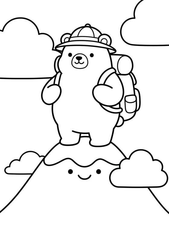 Desenho de Osito Alpinista en la Montaña para colorir e imprimir grátis