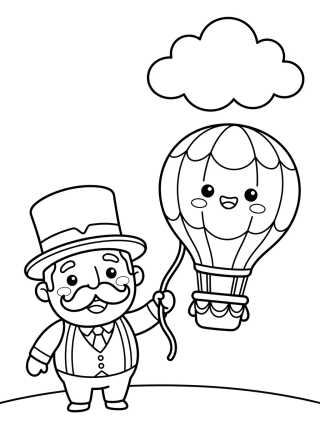 Desenho de Bita con Bigote y Globo Mágico para colorir e imprimir grátis