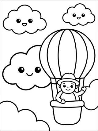 Desenho de Bita en Globo por el Cielo para colorir e imprimir grátis