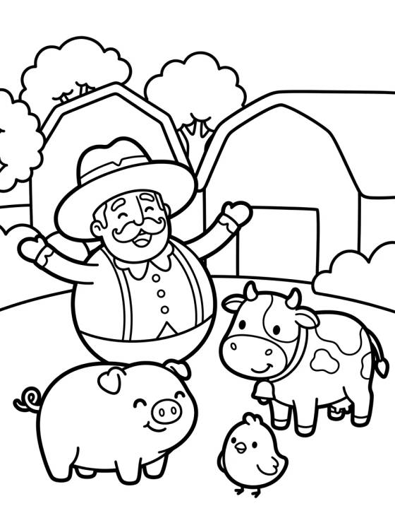 Desenho de Bita y los Animales de la Granja para colorir e imprimir grátis