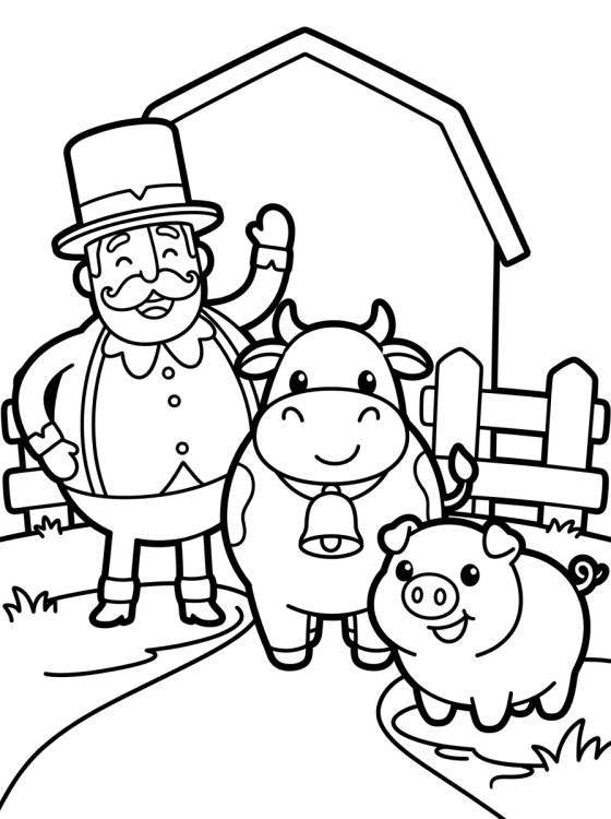 Desenho de Bita y los Animales de la Granja para colorir e imprimir grátis
