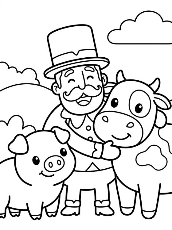 Desenho de Bita y los Animales de la Granja para colorir e imprimir grátis