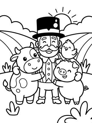 Desenho de Bita y los Animales de la Granja para colorir e imprimir grátis