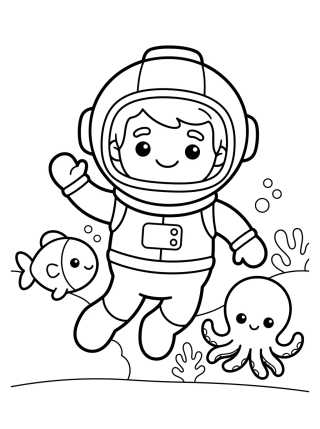 Desenho de Bita y los Animales del Fondo del Mar para colorir e imprimir grátis
