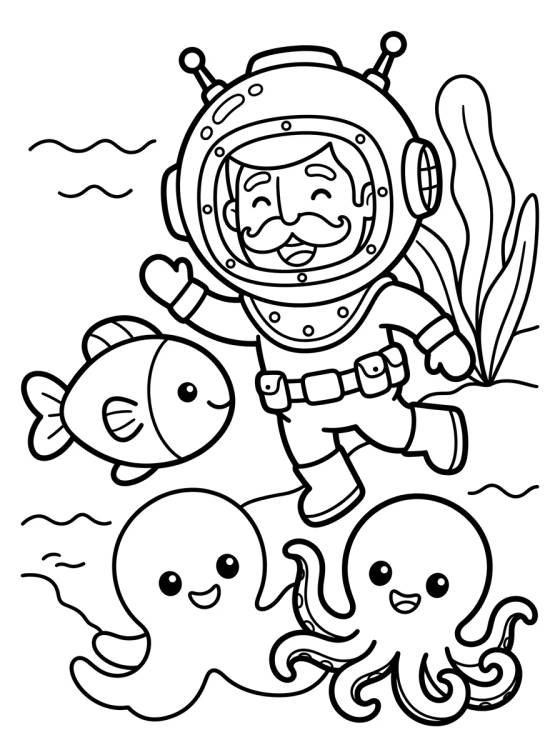 Desenho de Bita en el Fondo del Mar para colorir e imprimir grátis