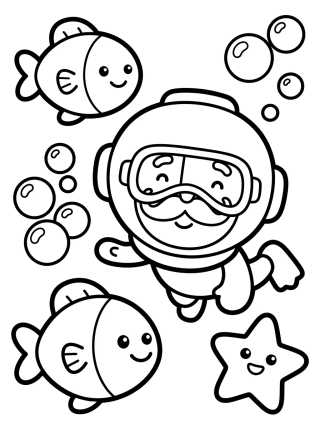 Desenho de Bita en el Fondo del Mar para colorir e imprimir grátis