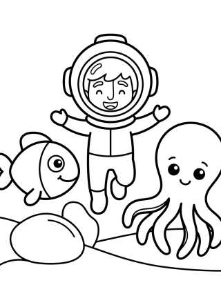 Desenho de Bita en el Fondo del Mar para colorir e imprimir grátis