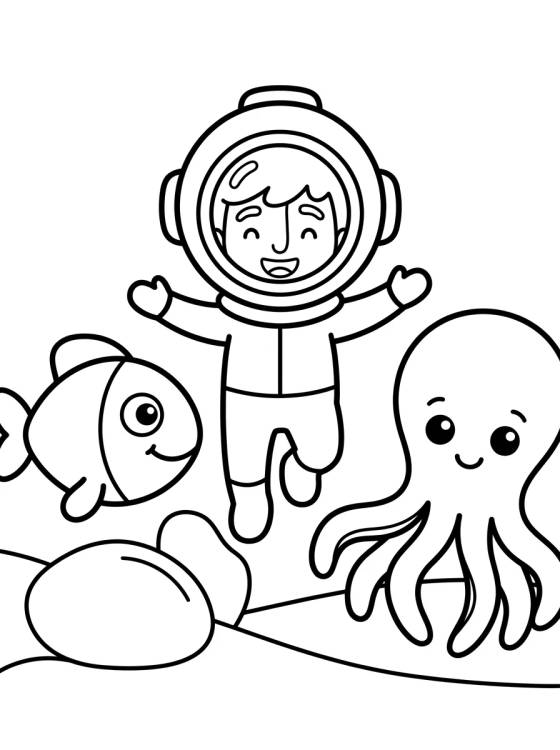 Desenho de Bita en el Fondo del Mar para colorir e imprimir grátis