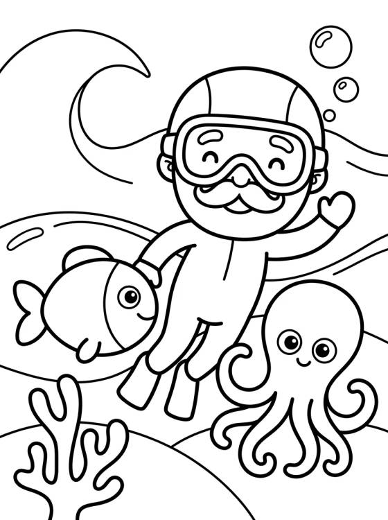 Desenho de Bita en el Fondo del Mar para colorir e imprimir grátis