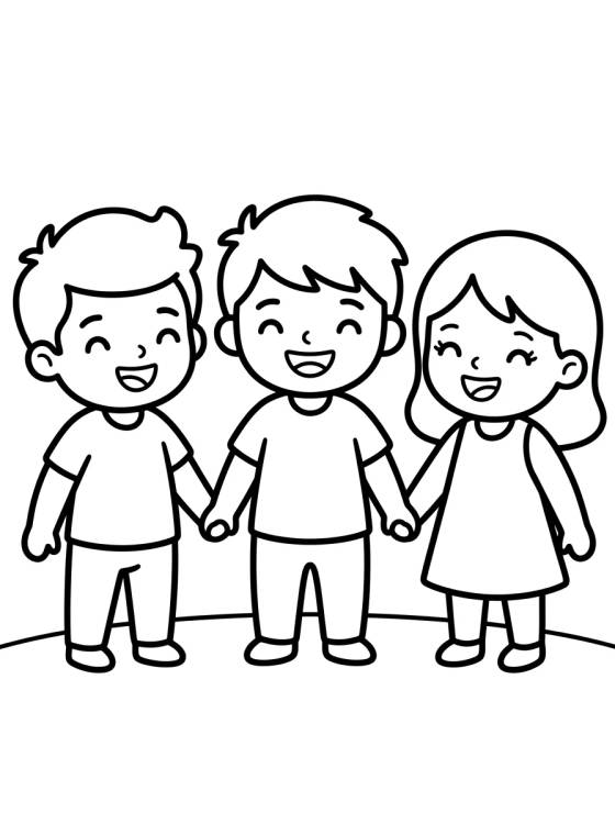 Desenho de Tito, Dan y Lila Sonriendo para colorir e imprimir grátis