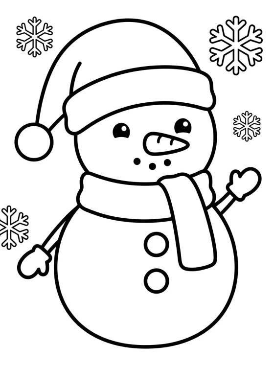 Desenho de Muñeco de Nieve Navideño para colorir e imprimir grátis