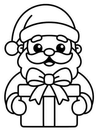 Desenho de Papá Noel Tierno con Regalos para colorir e imprimir grátis