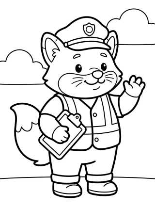 Desenho de Nick Wilde de Guardia de Tránsito para colorir e imprimir grátis