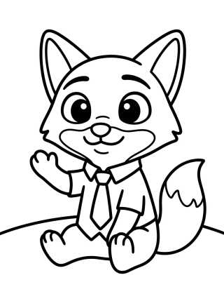 Desenho de Nick Wilde Tiernito Saludando para colorir e imprimir grátis