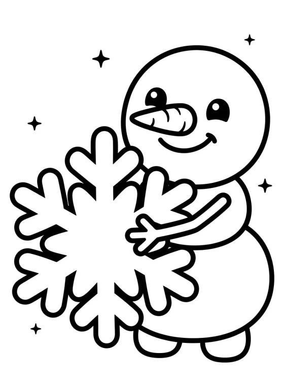 Desenho de Olaf Abrazando un Copo de Nieve para colorir e imprimir grátis