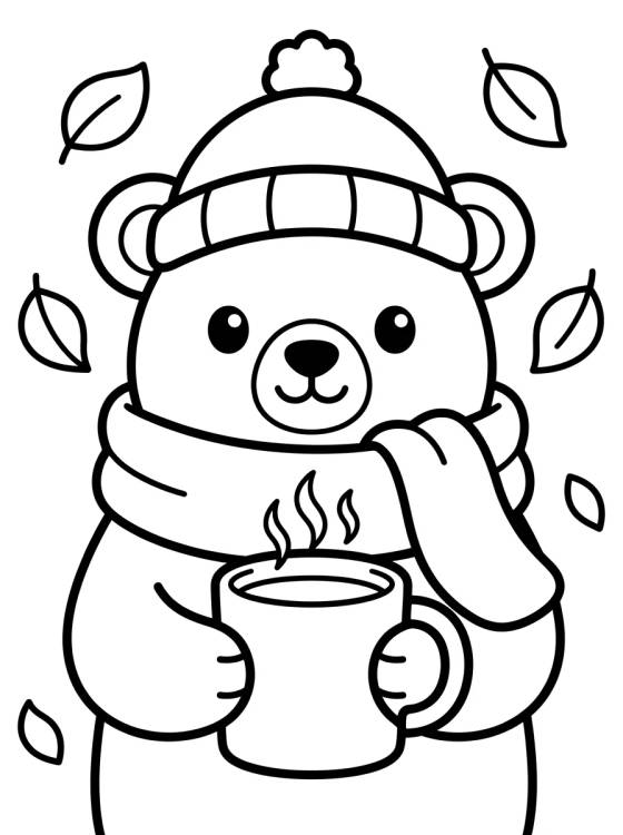 Desenho de Osito con Bufanda para colorir e imprimir grátis