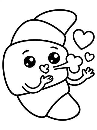 Desenho de Croissant Muy Tierno para colorir e imprimir grátis