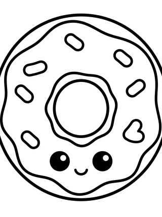 Desenho de Donut con Chispas para colorir e imprimir grátis