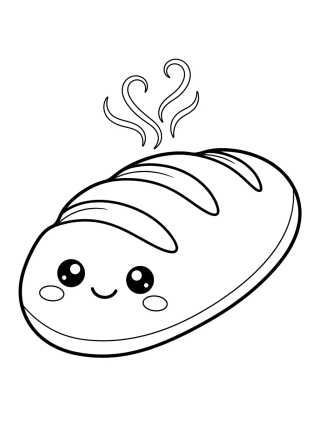 Desenho de Pan Calientito Estilo Kawaii para colorir e imprimir grátis