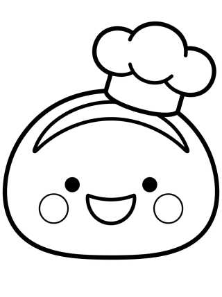 Desenho de Pan Francés Kawaii para colorir e imprimir grátis
