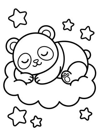 Desenho de Panda Durmiendo en la Nube para colorir e imprimir grátis