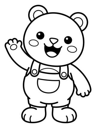 Desenho de Pandy Gato Saludando Feliz para colorir e imprimir grátis