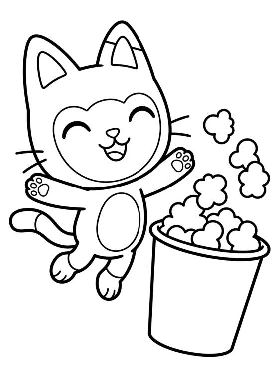 Desenho de Pandy Patas Jugando con Palomitas para colorir e imprimir grátis