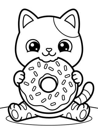Desenho de Pandy Patas con Merienda de Dona para colorir e imprimir grátis