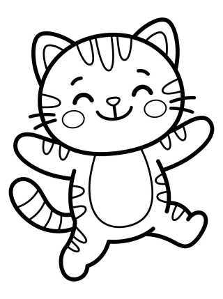 Desenho de Pandy Gato Dando un Abrazo de Gatito para colorir e imprimir grátis