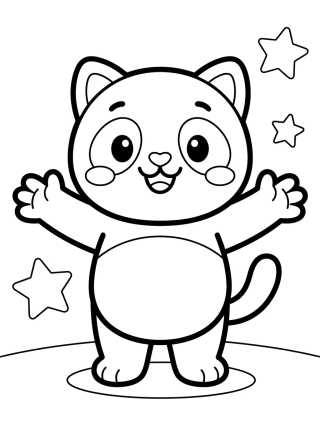 Desenho de Pandy Gato Dando un Abrazo de Pandy para colorir e imprimir grátis