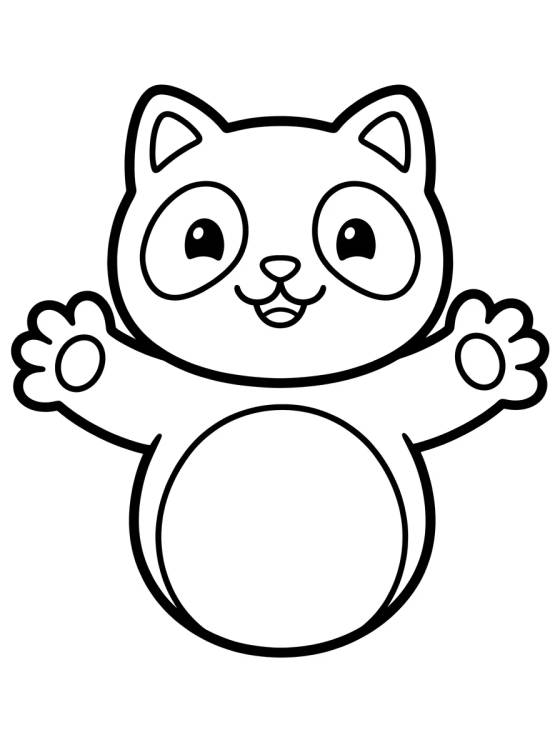 Desenho de Pandy Patas dando Abrazo de Gato para colorir e imprimir grátis