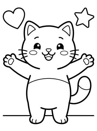 Desenho de Pandy Patas dando su Abrazo de Gato para colorir e imprimir grátis