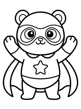 Desenho de Pandy Gato Superhéroe para colorir e imprimir grátis