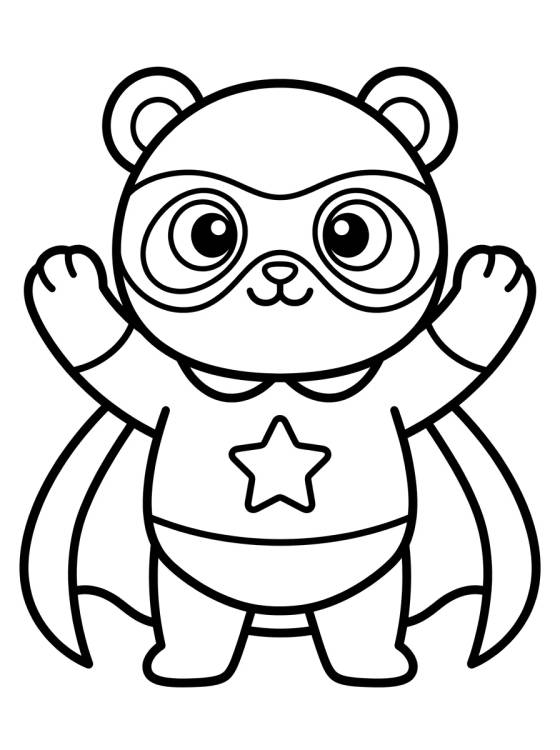 Desenho de Pandy Gato Superhéroe para colorir e imprimir grátis