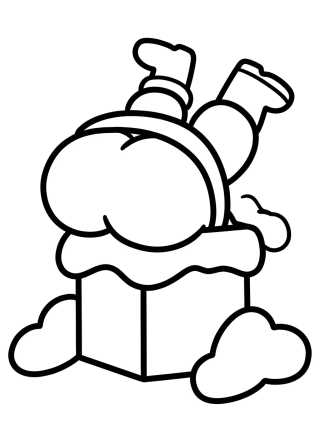 Desenho de Papá Noel Entrando por la Chimenea para colorir e imprimir grátis