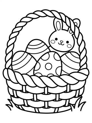 Desenho de Canasta de Huevos de Pascua Decorados para colorir e imprimir grátis