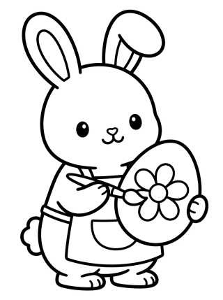 Desenho de Conejita Pintora de Huevos para colorir e imprimir grátis