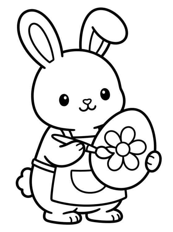 Desenho de Conejita Pintora de Huevos para colorir e imprimir grátis