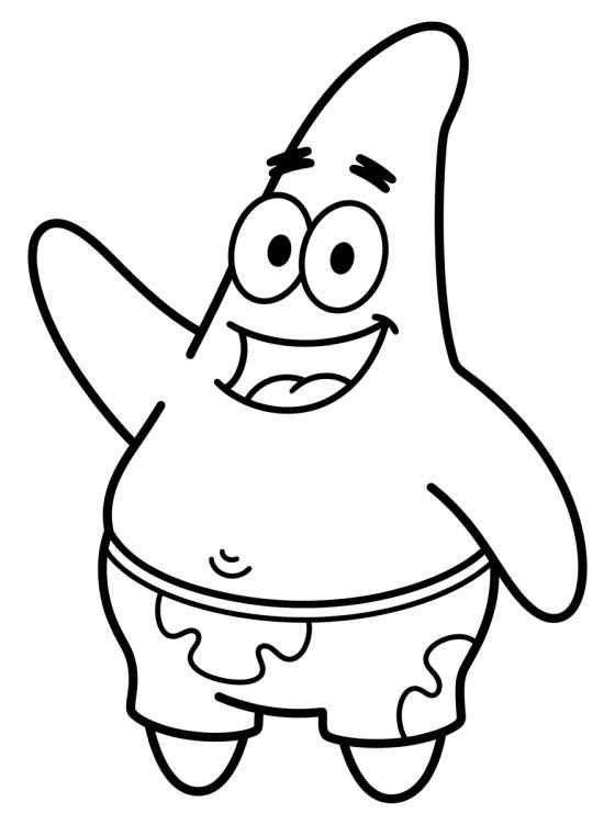 Desenho de Patricio Estrella Saludando Feliz para colorir e imprimir grátis