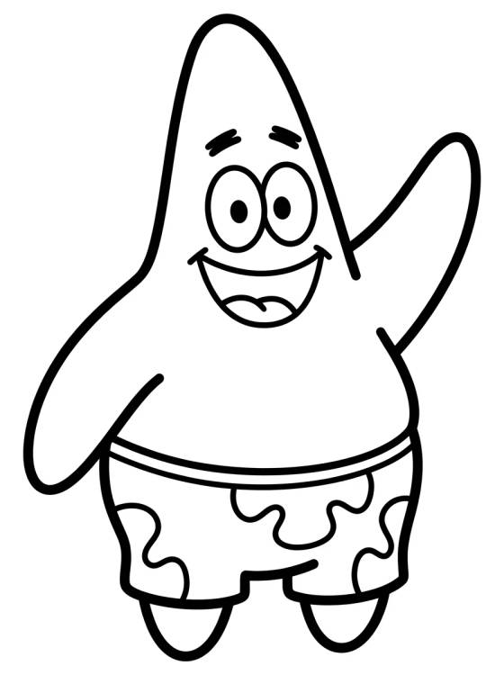 Desenho de Patricio Estrella Saludando Feliz para colorir e imprimir grátis
