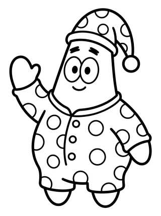 Desenho de Patricio Estrella en Pijama Tierno para colorir e imprimir grátis