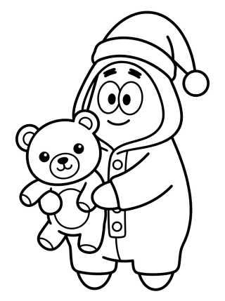 Desenho de Patricio Estrella en Pijama Tierno para colorir e imprimir grátis