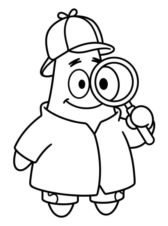 Desenho de Patricio Estrella Detective para colorir e imprimir grátis