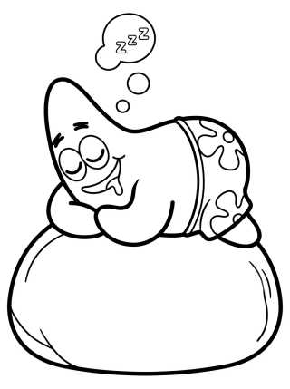 Desenho de Patricio Estrella Durmiendo en su Piedra para colorir e imprimir grátis