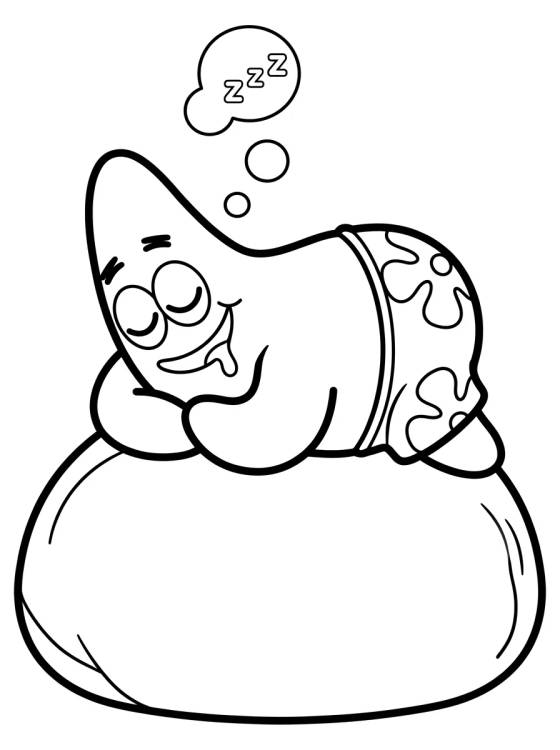 Desenho de Patricio Estrella Durmiendo en su Piedra para colorir e imprimir grátis