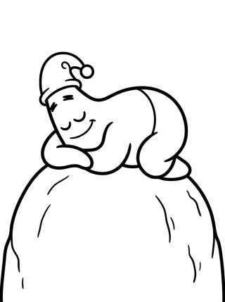 Desenho de Patricio Estrella Durmiendo en su Roca para colorir e imprimir grátis