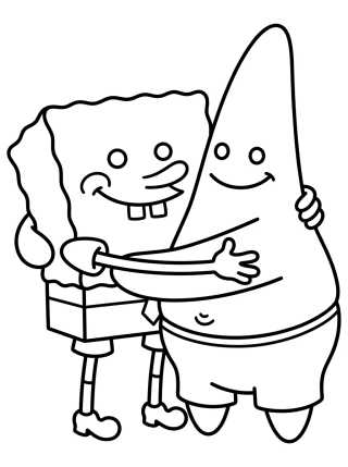 Desenho de Patricio Estrella y Bob Esponja Amigos para colorir e imprimir grátis
