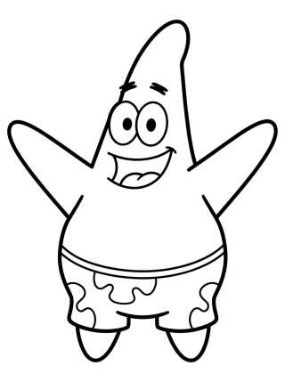 Desenho de Patricio Estrella Sonriendo Feliz para colorir e imprimir grátis