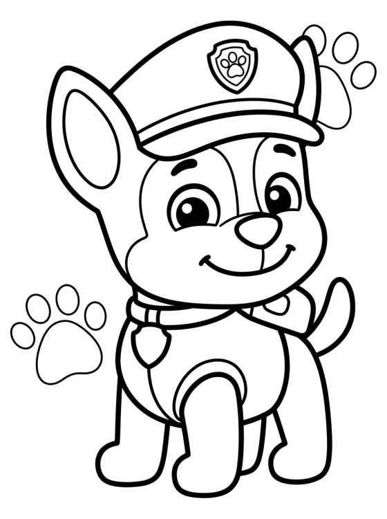 Desenho de Chase el Perro Policía Tierno para colorir e imprimir grátis